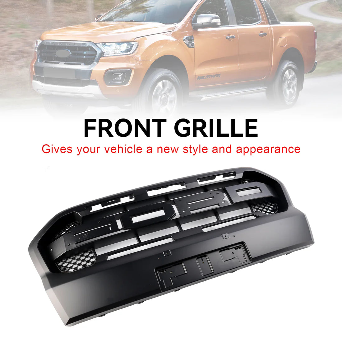 Ford Ranger Ranger Raptor Style Front Bumper Grill Matt Black for 2019-2023 T8