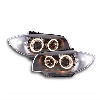 ANGEL EYES HEADLIGHTS SET BLACK BMW 1 SERIES E87 04-11