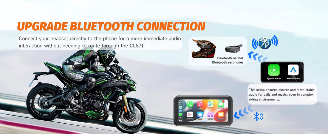 Portable Mototorcycle Wireless Apple Carplay/Android Auto