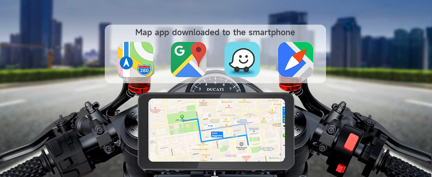 Portable Mototorcycle Wireless Apple Carplay/Android Auto