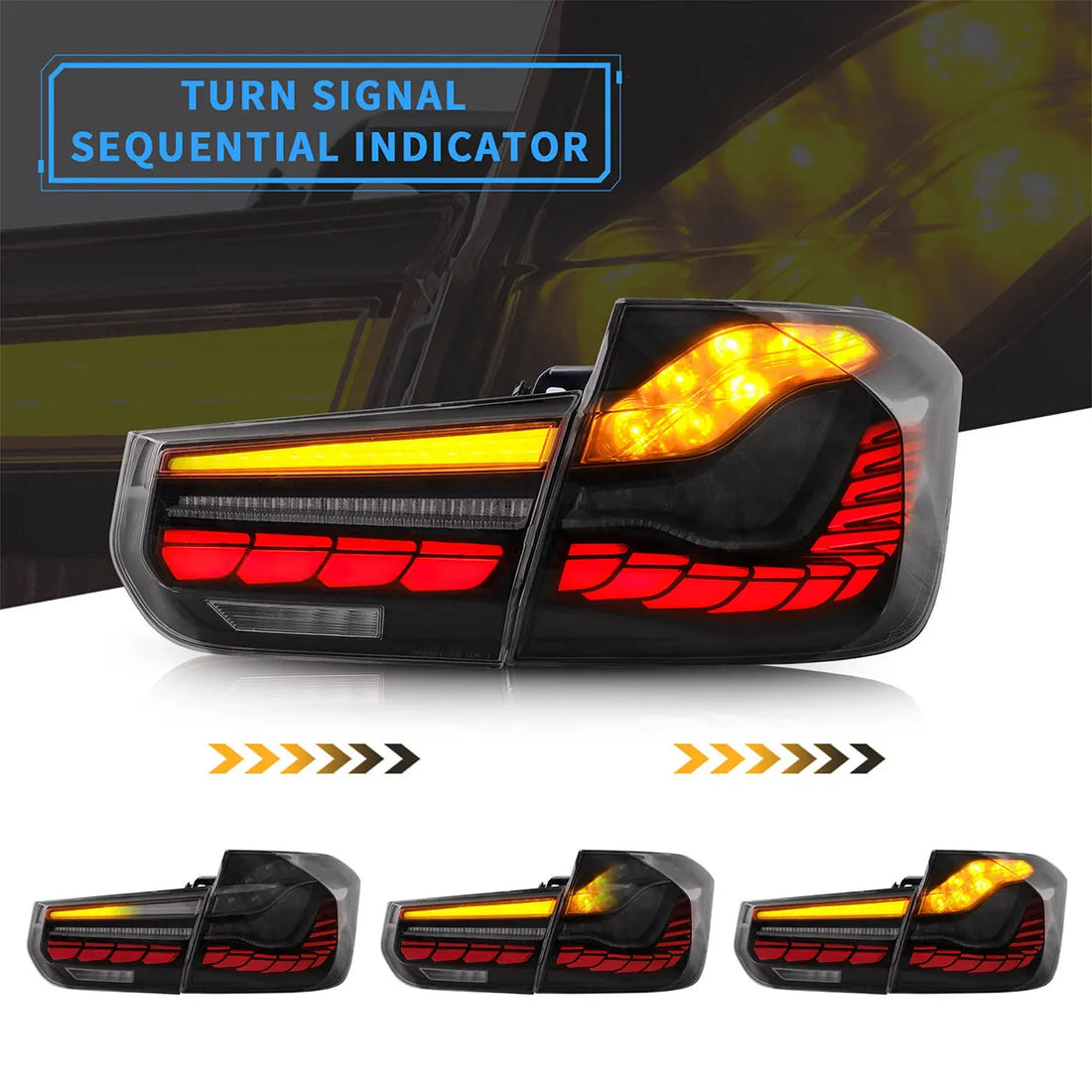 OLED Tail Light SMOKED For BMW 3 Series F30 F35 F80 M3 Saloon 2012-18 Rear Lamp Set