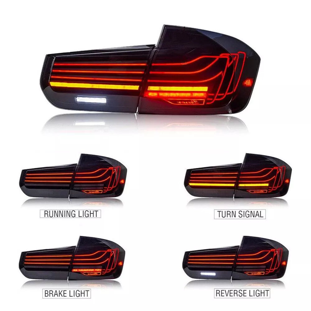 Pair CSL LED Rear Tail Light w/Sequential For BMW 3 Series F30 F35 Sedan 2012-18